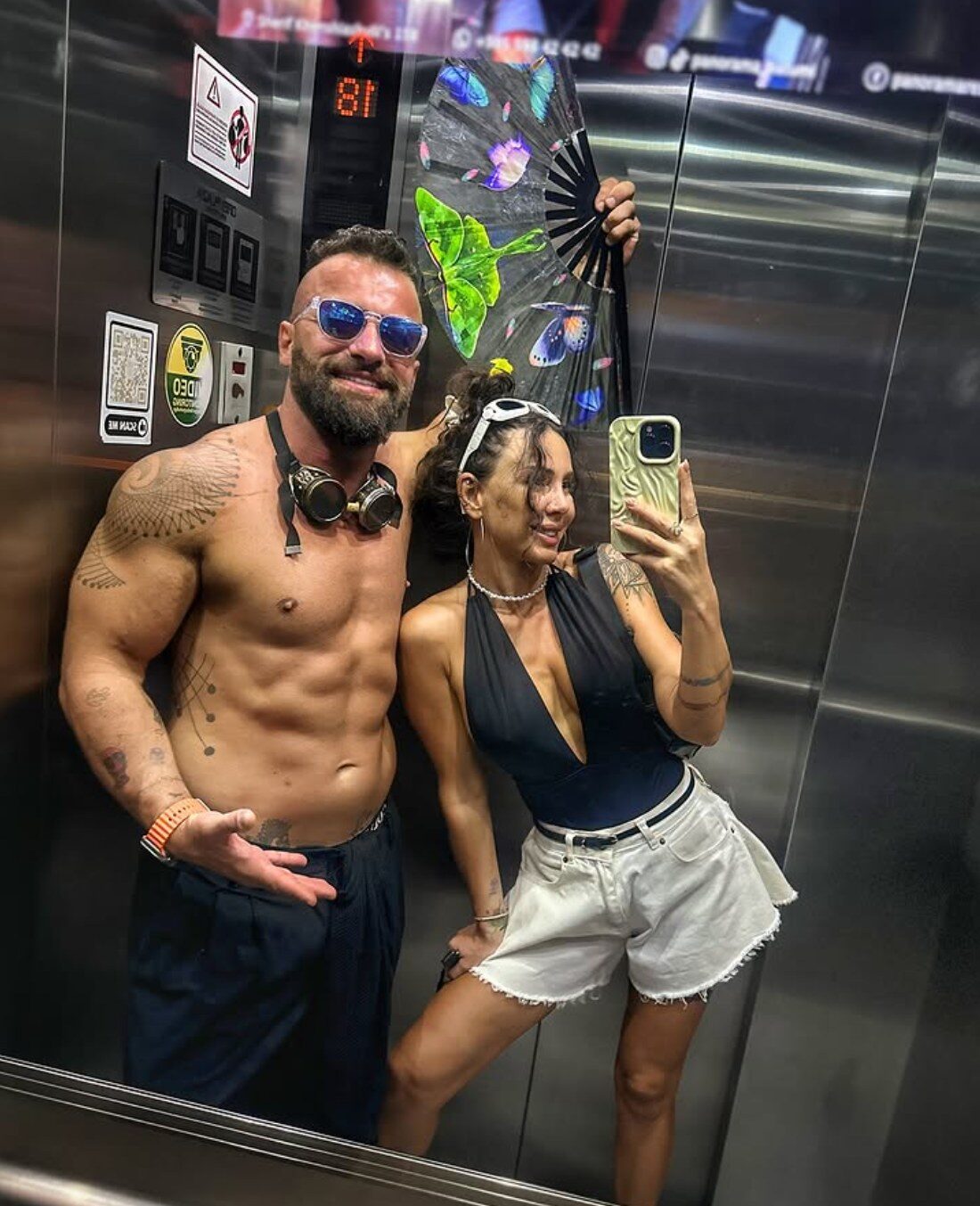 Giorgi and Nitsa with fan